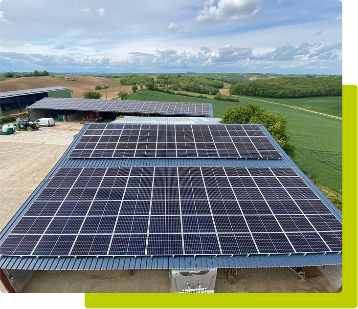 Installation solaire sur une toiture