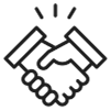 logo noire d'une poignée de main