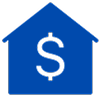 Logo d'une maison avec le signe dollars dessus